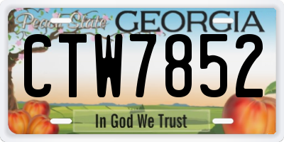 GA license plate CTW7852