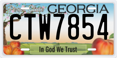 GA license plate CTW7854