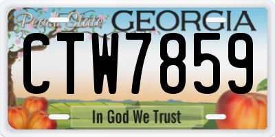 GA license plate CTW7859
