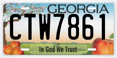 GA license plate CTW7861