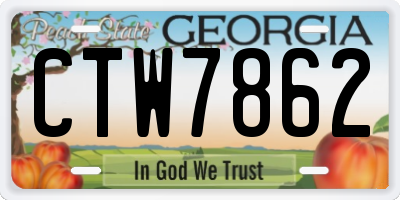 GA license plate CTW7862