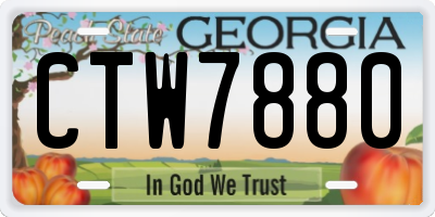 GA license plate CTW7880