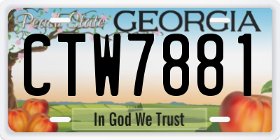 GA license plate CTW7881
