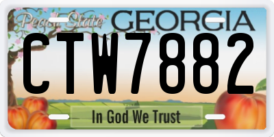 GA license plate CTW7882