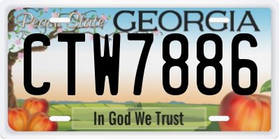 GA license plate CTW7886