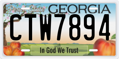 GA license plate CTW7894