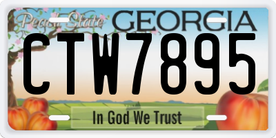 GA license plate CTW7895