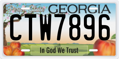 GA license plate CTW7896