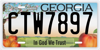 GA license plate CTW7897