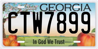 GA license plate CTW7899