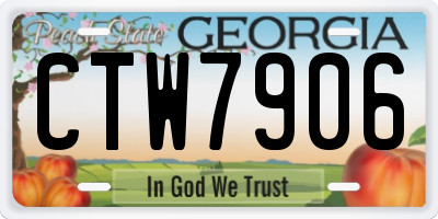 GA license plate CTW7906