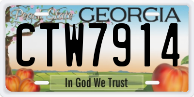 GA license plate CTW7914