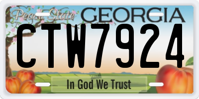 GA license plate CTW7924