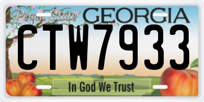GA license plate CTW7933