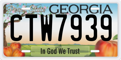 GA license plate CTW7939