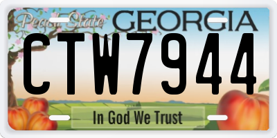 GA license plate CTW7944