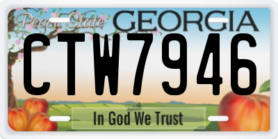 GA license plate CTW7946