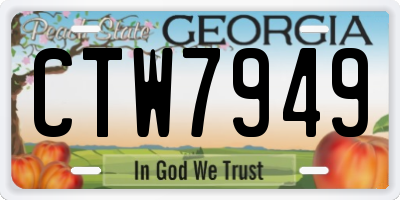 GA license plate CTW7949