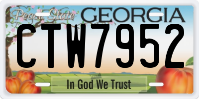 GA license plate CTW7952