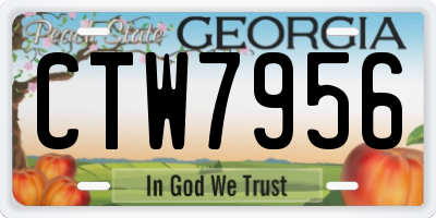 GA license plate CTW7956