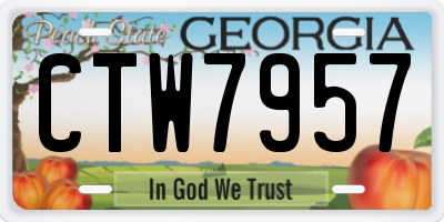 GA license plate CTW7957