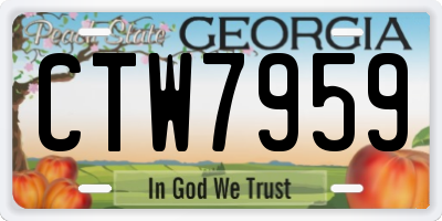 GA license plate CTW7959