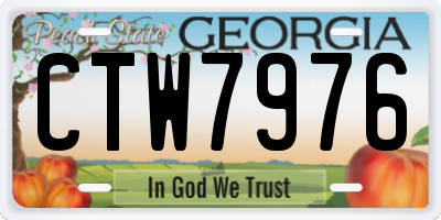 GA license plate CTW7976