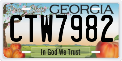 GA license plate CTW7982