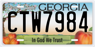 GA license plate CTW7984