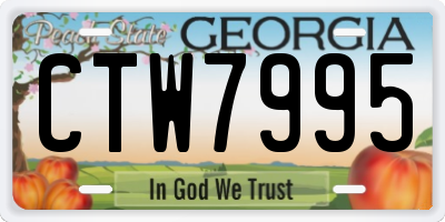 GA license plate CTW7995