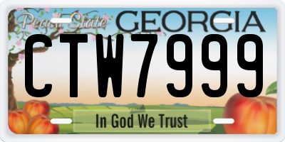 GA license plate CTW7999