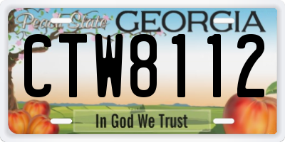 GA license plate CTW8112