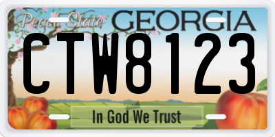 GA license plate CTW8123
