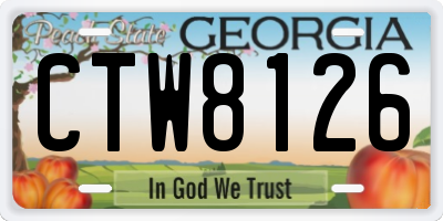 GA license plate CTW8126
