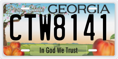 GA license plate CTW8141