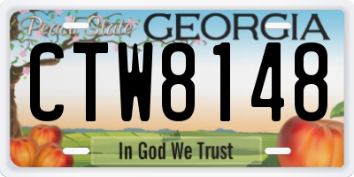 GA license plate CTW8148