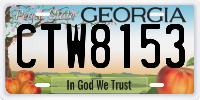 GA license plate CTW8153