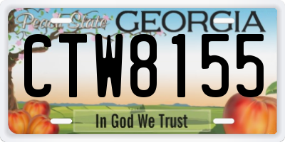 GA license plate CTW8155