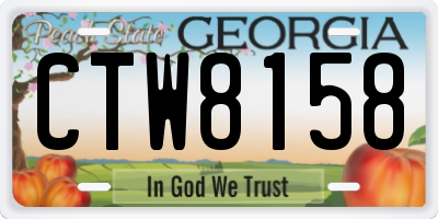 GA license plate CTW8158
