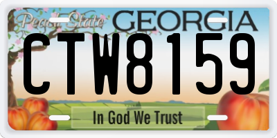 GA license plate CTW8159
