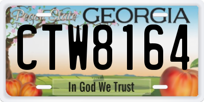 GA license plate CTW8164