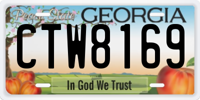 GA license plate CTW8169