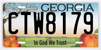 GA license plate CTW8179