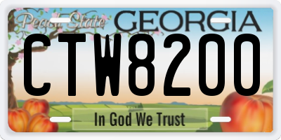 GA license plate CTW8200