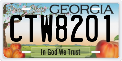 GA license plate CTW8201