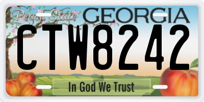 GA license plate CTW8242