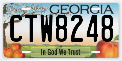 GA license plate CTW8248