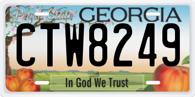 GA license plate CTW8249