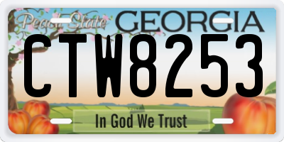GA license plate CTW8253