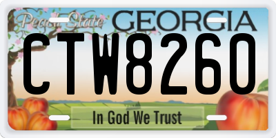 GA license plate CTW8260